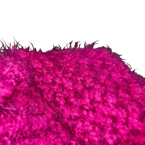 Urban Outfitters Women's S Small Knit Cardigan Cropped Boucle Eyelash Yarn Pink - Picture 7 of 8